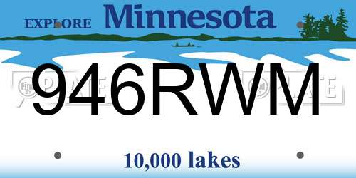 946RWM Minnesota License Plate