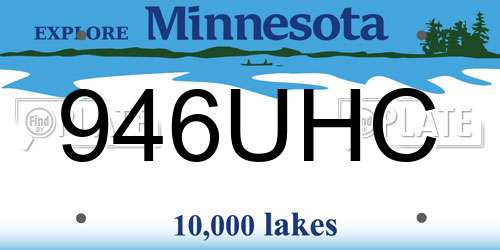 946UHC Minnesota License Plate