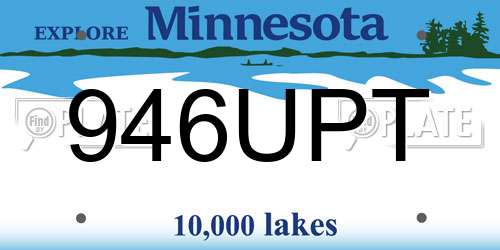 946UPT Minnesota License Plate