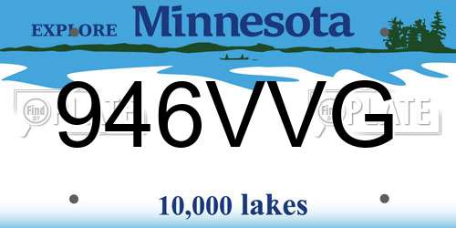 946VVG Minnesota License Plate