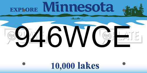 946WCE Minnesota License Plate