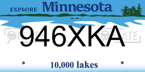 946XKA Minnesota License Plate
