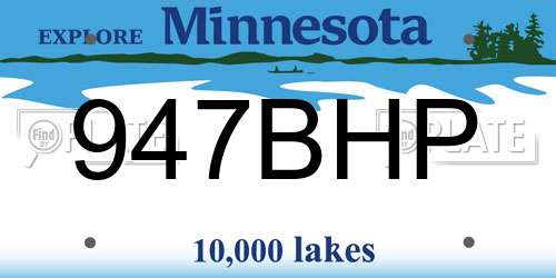 947BHP Minnesota License Plate