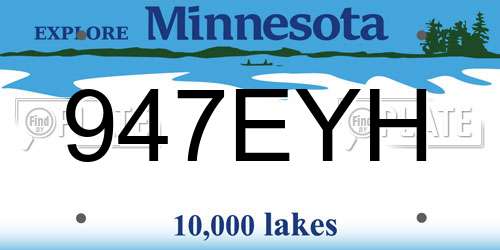 947EYH Minnesota License Plate