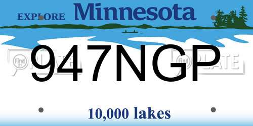 947NGP Minnesota License Plate
