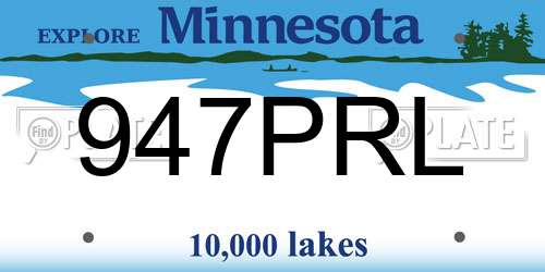 947PRL Minnesota License Plate