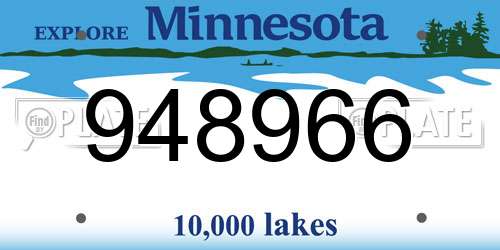 948966 Minnesota License Plate