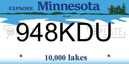 948KDU Minnesota License Plate
