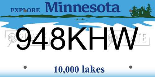 948KHW Minnesota License Plate