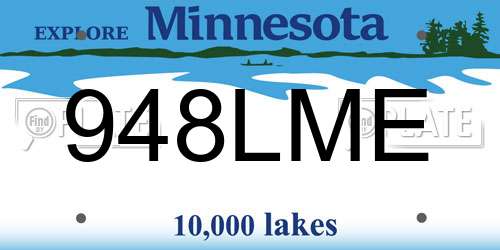 948LME Minnesota License Plate