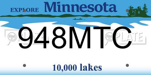 948MTC Minnesota License Plate