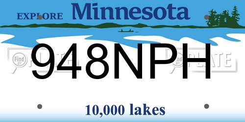 948NPH Minnesota License Plate