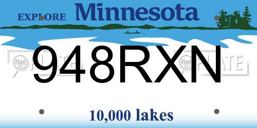 948RXN Minnesota License Plate