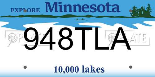 948TLA Minnesota License Plate