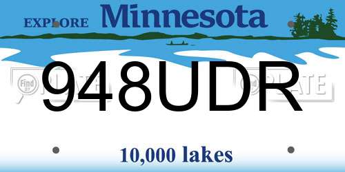 948UDR Minnesota License Plate