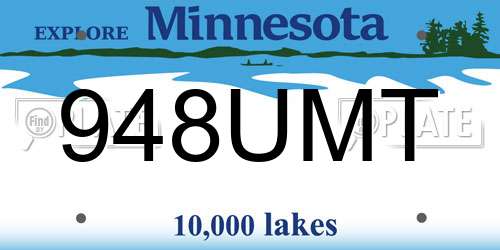 948UMT Minnesota License Plate