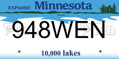 948WEN Minnesota License Plate