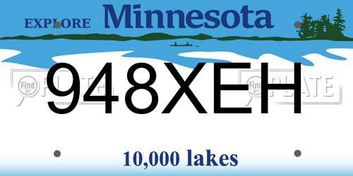 948XEH Minnesota License Plate