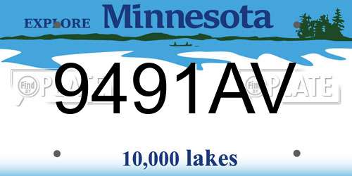 9491AV Minnesota License Plate
