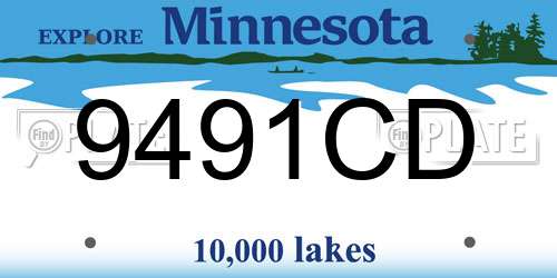 9491CD Minnesota License Plate