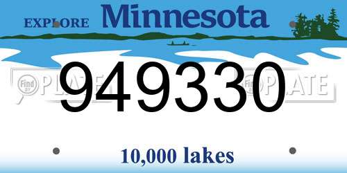 949330 Minnesota License Plate