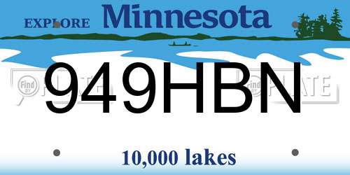 949HBN Minnesota License Plate