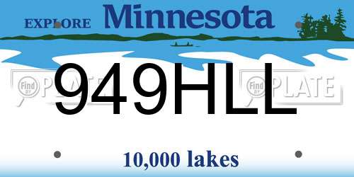 949HLL Minnesota License Plate