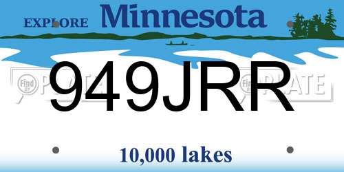 949JRR Minnesota License Plate