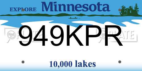 949KPR Minnesota License Plate