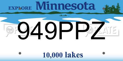 949PPZ Minnesota License Plate