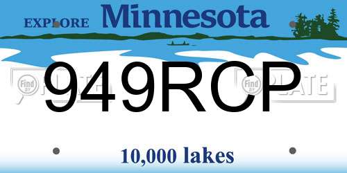 949RCP Minnesota License Plate
