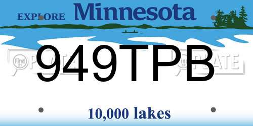 949TPB Minnesota License Plate