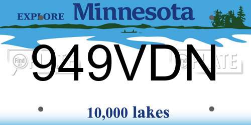 949VDN Minnesota License Plate