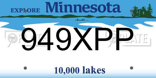 949XPP Minnesota License Plate