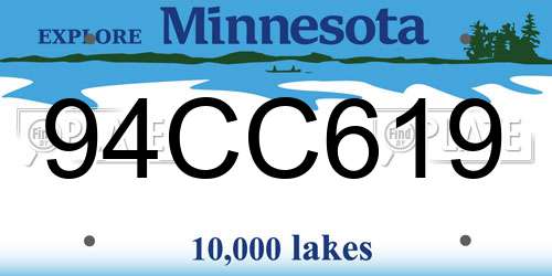 94CC619 Minnesota License Plate