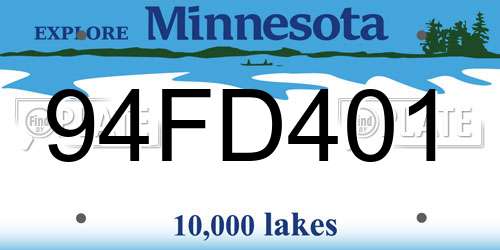 94FD401 Minnesota License Plate