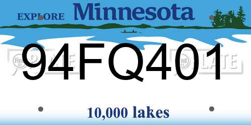 94FQ401 Minnesota License Plate
