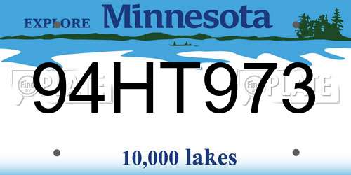 94HT973 Minnesota License Plate
