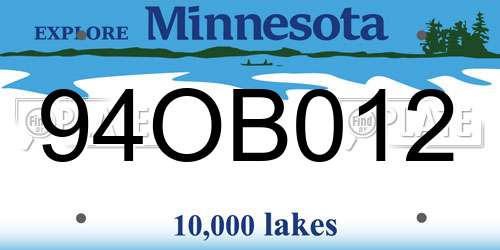 94OB012 Minnesota License Plate