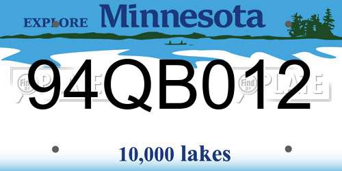 94QB012 Minnesota License Plate