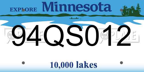 94QS012 Minnesota License Plate