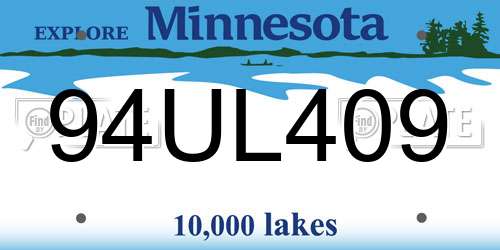 94UL409 Minnesota License Plate
