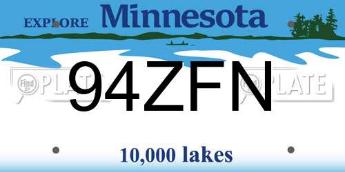94ZFN Minnesota License Plate