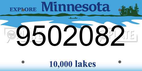 9502082 Minnesota License Plate