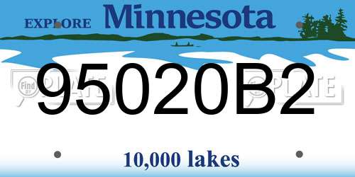 95020B2 Minnesota License Plate