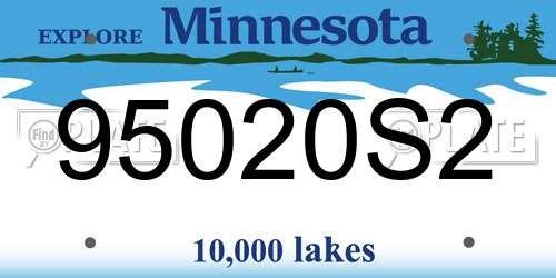 95020S2 Minnesota License Plate