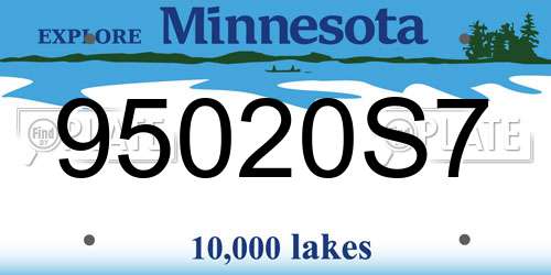 95020S7 Minnesota License Plate
