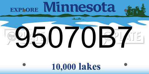 95070B7 Minnesota License Plate
