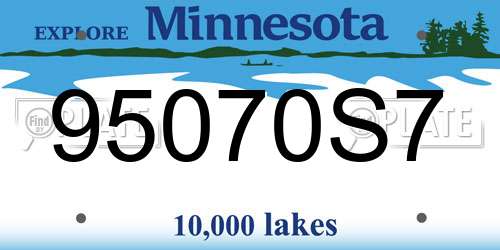 95070S7 Minnesota License Plate