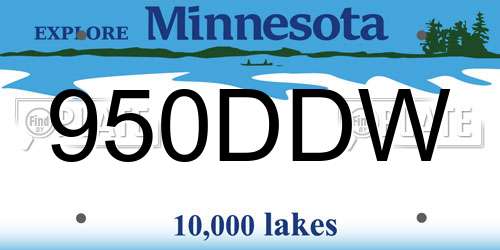 950DDW Minnesota License Plate